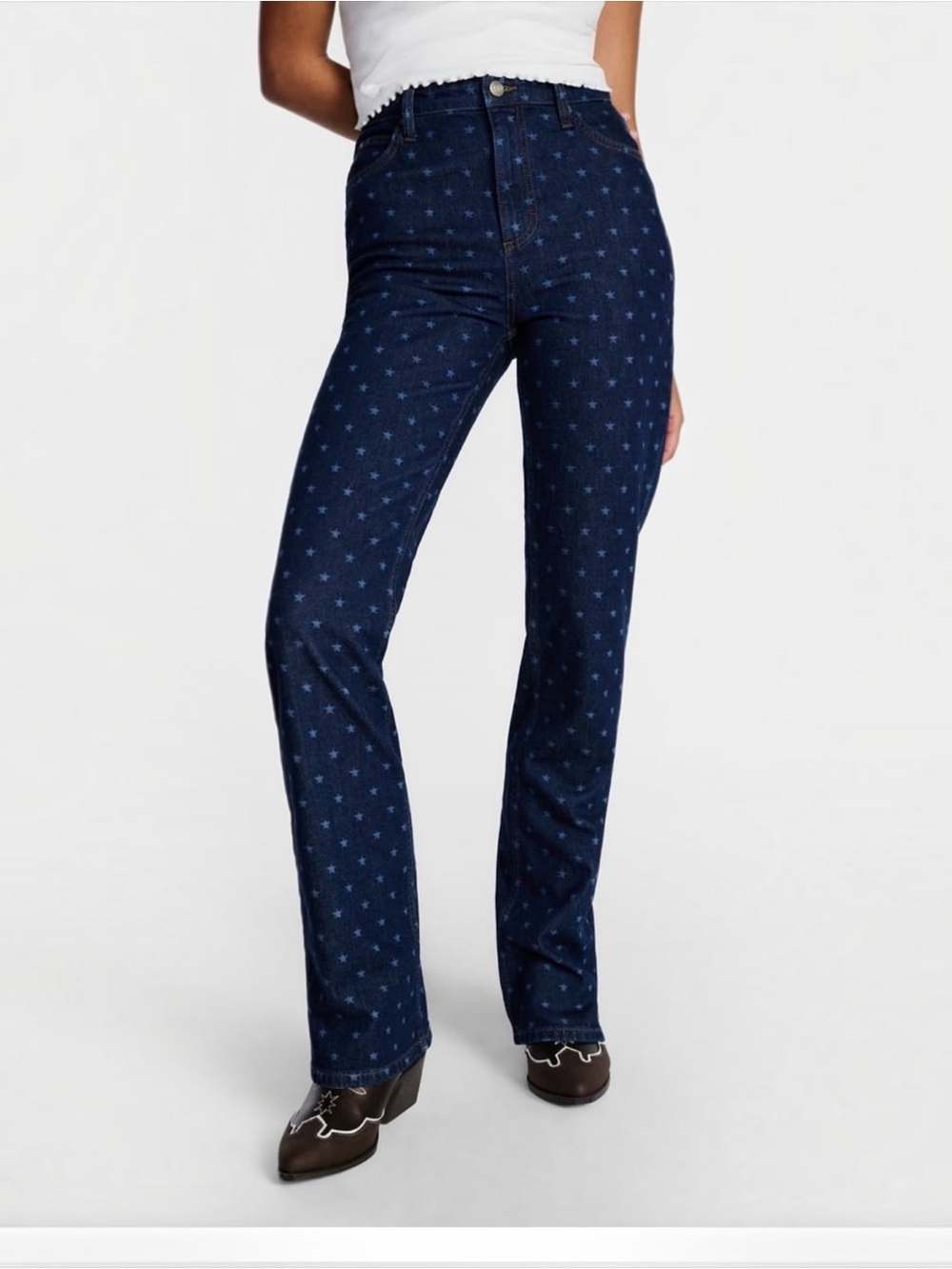 Kacey Lee x Kacey Musgraves Star Laser High Rise Bootcut Jeans Size 12 NWT